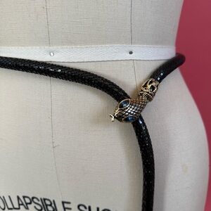 Vintage DL Auld Company Snake Adjustable Metal Jewel Belt Necklace Choker